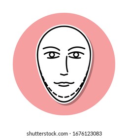 Anti aging neck surgery sticker icon. Simple thin line, outline vector of anti agies icons for ui and ux, website or mobile application