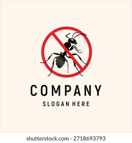 Plantilla de Vector de elemento de diseño de logotipo anti hormiga