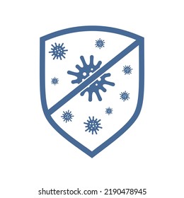 anti bacteria logo with shield vector