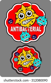 anti bacteria, sticker vector