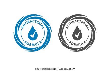 Anti bacterial formula logo template illustration. suitable for package product