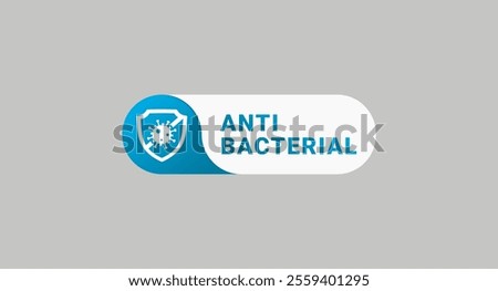 Anti bacterial label design element vector. Simple Anti microbial label for product packaging design element. Antibacterial icon vector for design element.