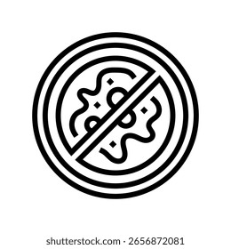 Symbol für antibakterielle Linien. antibakterielles Zeichen. isoliertes Kontursymbol, schwarze Illustration