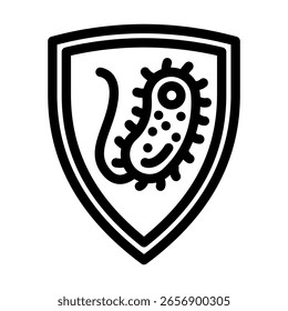 anti bacterial line icon vector. anti bacterial sign. isolated contour symbol black illustration