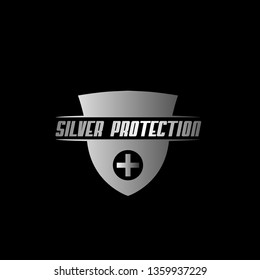 Anti bacterial, protection or antiseptic shield label or logo icon symbol, for healthy product like as soap, toothpaste and mouthwash