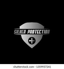 Anti bacterial, protection or antiseptic shield label or logo icon symbol, for healthy product like as soap, toothpaste and mouthwash