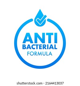 Anti bacterial and virus solution. 3d shield icon. White background