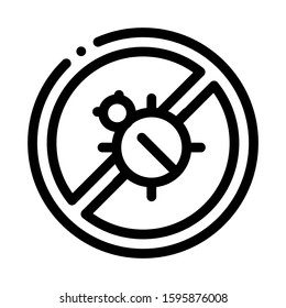 Anti Bed Mattress Bug Icon Vector. Outline Anti Bed Mattress Bug Sign. Isolated Contour Symbol Illustration