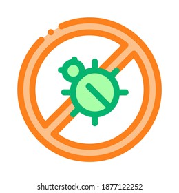Anti Bed Mattress Bug Icon Vector. Outline Anti Bed Mattress Bug Sign. Isolated Contour Symbol Illustration