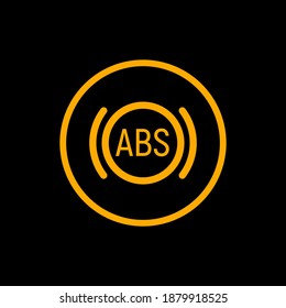 Sistema de logotipo del botón anti-frenos del abs. Icono del sistema de frenado de bloqueo