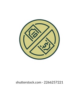Anti Bribery vector Corruption Ban concept colored icon or sign