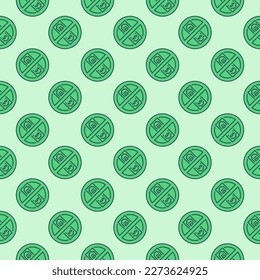 Anti Bribery vector Corruption Ban concept colored seamless pattern