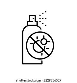 Anti bug spray. Pixel perfect, editable stroke icon