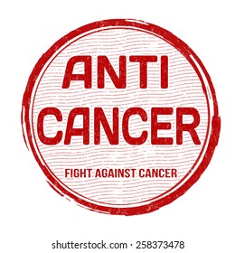 Anti cancer grunge rubber stamp on white background, vector illustration