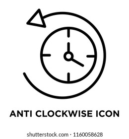 Anti clockwise icon vector isolated on white background, Anti clockwise transparent sign , line and outline elements in linear style