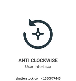 Anti clockwise vector icon on white background. Flat vector anti clockwise icon symbol sign from modern user interface collection for mobile concept and web apps design.