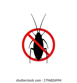Icono anti cucaracha. Detén las cucarachas. Vector. Aislado. 