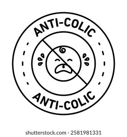 Anti colic baby cry Black and white logo