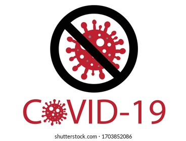 Anti Coronavirus zone symbol on white background.