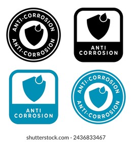 Anti Corrosion Vector Labels. Stickers for metal items.