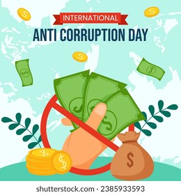 Anti Corruption Day Social Media Illustration Flat Cartoon Hand Drawn Templates Background