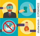 Anti corruption greedy banner set. Flat illustration of anti corruption greedy vector banner set for web design