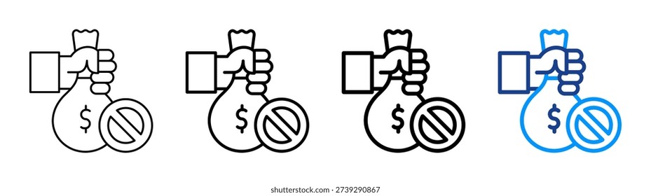Anti Corruption Icon Different Outline Collection Set