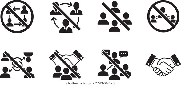 Anti Corruption Icon Set Prohibiting Bribery Collusion Conflict of Interest and Unethical Business Networking