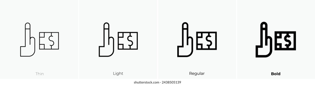 anti corruption icon. Thin, Light Regular And Bold style design isolated on white background