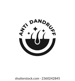 Anti dandruff icon or Anti dandruff label vector isolated. Best Anti dandruff label vector for product packaging design element. Anti dandruff symbol vector for packaging design element.