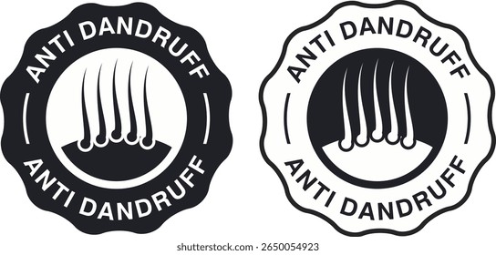 Anti Dandruff Icon – Vector Label and Symbol for Product Packaging Design Element