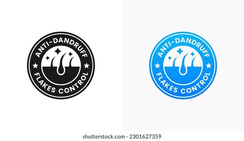 Anti dandruff label or Anti dandruff sign vector isolated in flat style. Best Anti dandruff label vector for product packaging design element. Anti dandruff sign vector for packaging design element.