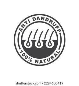Etiqueta antidandruff, vector, sello aislado en fondo blanco.