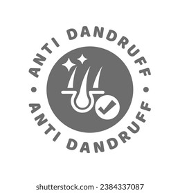 Anti dandruff vector label. Hair dandruff treatment circle badge.