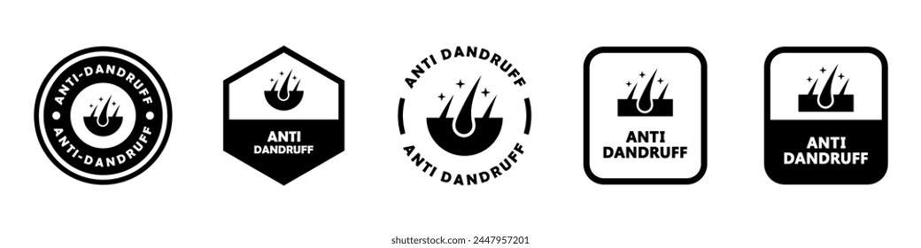 Anti Dandruff. Vector signs for shampoo label. 