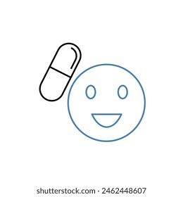 anti depressant concept line icon. Simple element illustration. anti depressant concept outline symbol design.