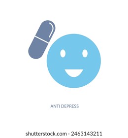 anti depressant concept line icon. Simple element illustration. anti depressant concept outline symbol design.