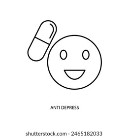 anti depressant concept line icon. Simple element illustration. anti depressant concept outline symbol design.