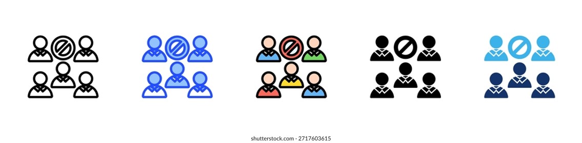 Colección de íconos contra la discriminación con múltiples estilos