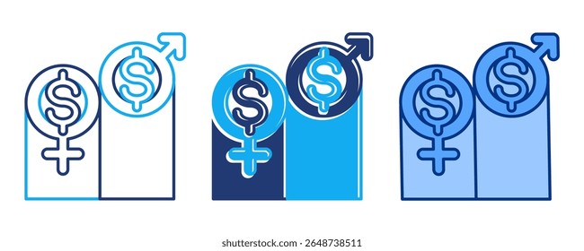 Ícone Anti-Discriminação representado pela palma da mão, sinal cruzado Azul, Dualline, Dualtone estilo.
