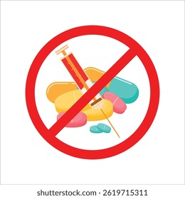 Anti drugs day element decoration icon clipart vector illustration for poster and banner