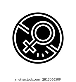 anti feminism glyph icon vector. anti feminism sign. isolated symbol illustration