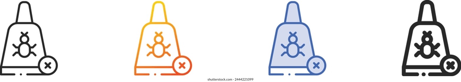 anti flea icon.Thin Linear, Gradient, Blue Stroke and bold Style Design Isolated On White Background