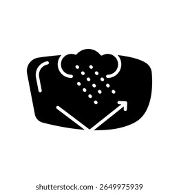 anti fog coating black flat icon for digital and print projects.  Minimal clean icons for apps and websites. Modern simple icons for UI UX and branding