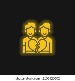 Anti Gay Yellow Glowing Neon Icon