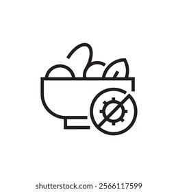 anti germ vegetable salad bowl icon outline editable stroke