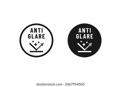 Anti glare mark or simple anti glare stamp vector isolated. Best Anti glare mark for packaging product design, and more.