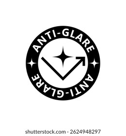 Anti glare sign isolated on white background