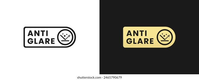 Anti glare sticker or anti glare mark vector isolated. Best Anti glare sticker for packaging product design, and more.