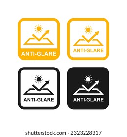 Anti glare with sun logo vector design. Suitable for information and product label